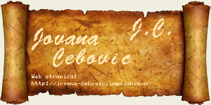 Jovana Ćebović vizit kartica